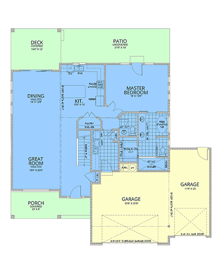 Contemporary, Modern House Plan 101512 with 4 Beds, 3 Baths, 3 Car Garage First Level Plan