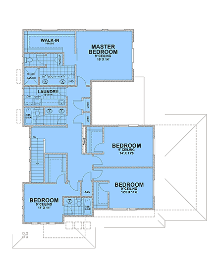 Contemporary, Prairie House Plan 101513 with 4 Beds, 4 Baths, 3 Car Garage Second Level Plan