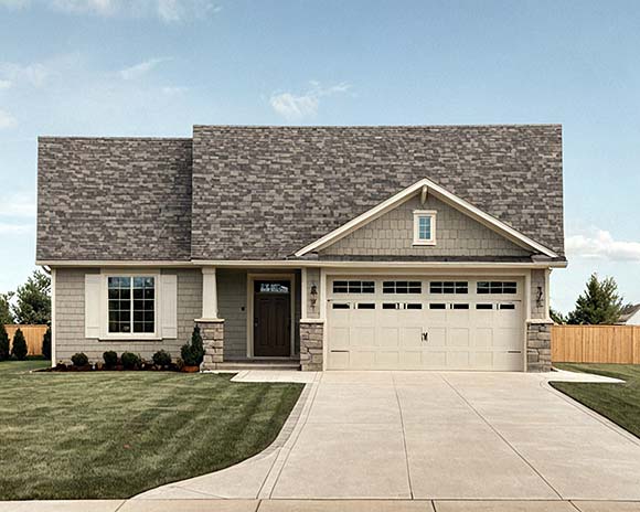 Bungalow, Cottage, Craftsman House Plan 101518 with 2 Beds, 2 Baths, 2 Car Garage Elevation