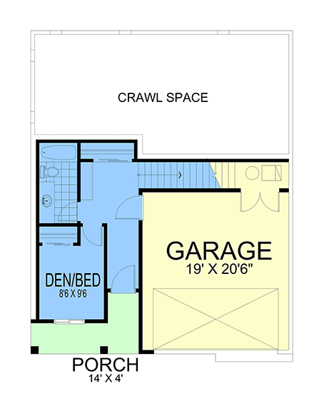 Contemporary, Modern House Plan 101520 with 4 Beds, 3 Baths, 2 Car Garage First Level Plan
