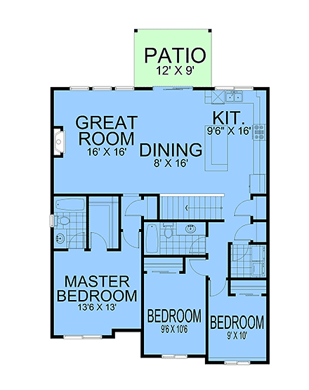 Contemporary, Modern House Plan 101520 with 4 Beds, 3 Baths, 2 Car Garage Second Level Plan
