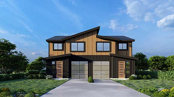 Coastal, Contemporary, Modern Multi-Family Plan 101531 with 6 Beds, 6 Baths, 2 Car Garage Elevation