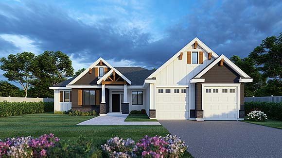 Coastal, Craftsman, European, Traditional House Plan 101539 with 2 Beds, 2 Baths, 2 Car Garage Elevation