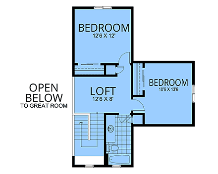 Craftsman, European, Farmhouse, Traditional House Plan 101540 with 4 Beds, 3 Baths, 2 Car Garage Second Level Plan