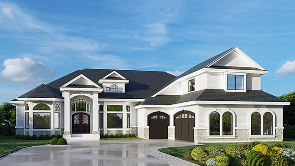Craftsman, European, Traditional House Plan 101548 with 1 Beds, 2 Baths, 2 Car Garage Elevation