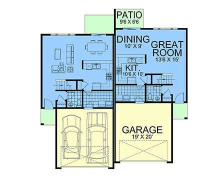 Contemporary, Modern Multi-Family Plan 101551 with 6 Beds, 6 Baths, 4 Car Garage First Level Plan