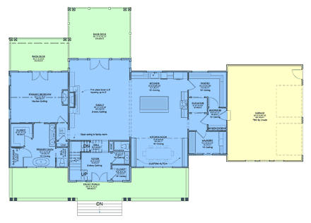 Craftsman, Farmhouse House Plan 101803 with 4 Beds, 4 Baths, 2 Car Garage First Level Plan