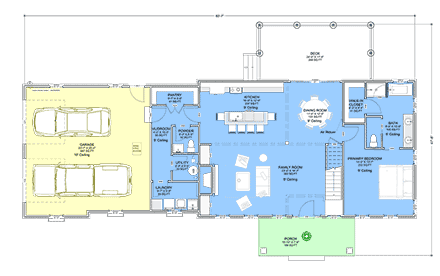 Colonial, Traditional House Plan 101810 with 4 Beds, 3 Baths, 2 Car Garage First Level Plan