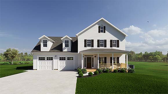 Country, Traditional House Plan 101811 with 3 Beds, 3 Baths, 2 Car Garage Elevation
