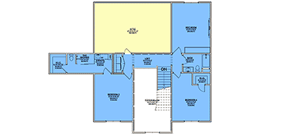 Colonial, Contemporary, European, Traditional House Plan 101820 with 4 Beds, 5 Baths, 3 Car Garage Second Level Plan