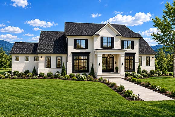 Colonial, Contemporary, European, Traditional House Plan 101820 with 4 Beds, 5 Baths, 3 Car Garage Elevation