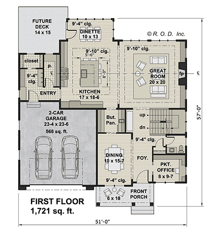 Contemporary, Country, Farmhouse, New American House Plan 101900 with 4 Beds, 4 Baths, 2 Car Garage First Level Plan