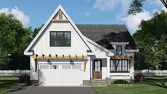 Country, Craftsman, Farmhouse, New American House Plan 101903 with 3 Beds, 3 Baths, 2 Car Garage Elevation