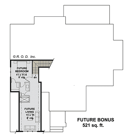 Country, Craftsman, Farmhouse, New American House Plan 101904 with 4 Beds, 3 Baths, 2 Car Garage Second Level Plan