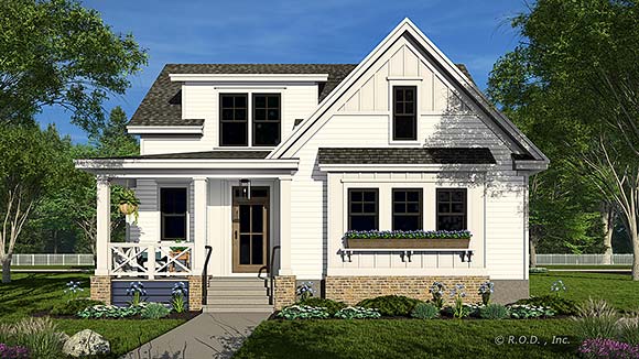 Cottage, Craftsman, Farmhouse House Plan 101907 with 3 Beds, 4 Baths Elevation