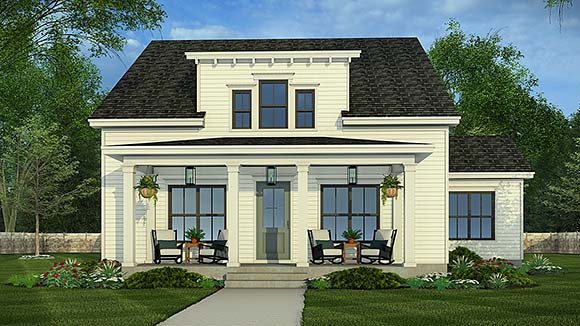 Contemporary, Cottage, Country, Farmhouse House Plan 101912 with 4 Beds, 4 Baths Elevation