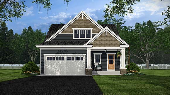 Bungalow, Craftsman, Traditional House Plan 101916 with 3 Beds, 4 Baths Elevation