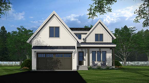 Contemporary, Country, Farmhouse House Plan 101930 with 3 Beds, 4 Baths, 2 Car Garage Elevation