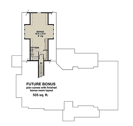 Contemporary, Country, Farmhouse House Plan 101938 with 3 Beds, 3 Baths, 2 Car Garage Second Level Plan