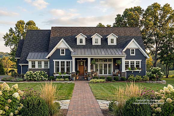 Country, Craftsman, Farmhouse, New American House Plan 101939 with 3 Beds, 3 Baths, 2 Car Garage Elevation