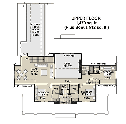 Contemporary, Country, Farmhouse, New American House Plan 101942 with 5 Beds, 5 Baths, 3 Car Garage Second Level Plan