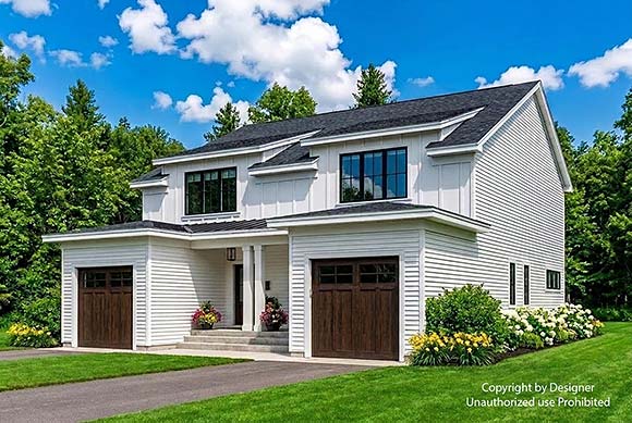 Contemporary, Country, Farmhouse Multi-Family Plan 101949 with 4 Beds, 6 Baths, 2 Car Garage Elevation