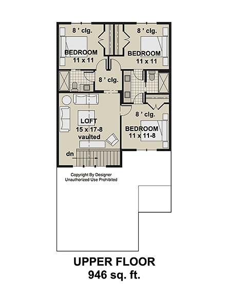 Contemporary, Craftsman, Farmhouse, Traditional House Plan 101950 with 4 Beds, 4 Baths, 2 Car Garage Second Level Plan