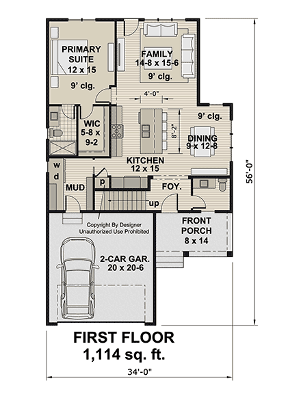 Country, Farmhouse, Traditional House Plan 101953 with 4 Beds, 4 Baths, 2 Car Garage First Level Plan