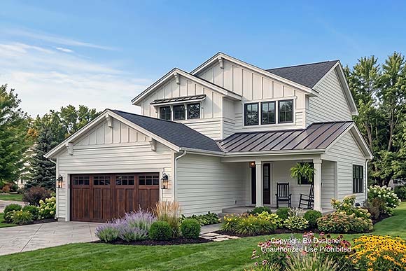 Country, Farmhouse, Traditional House Plan 101953 with 4 Beds, 4 Baths, 2 Car Garage Elevation