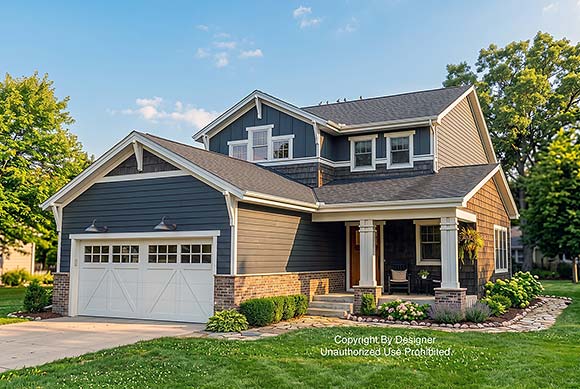 Bungalow, Country, Craftsman, Traditional House Plan 101954 with 4 Beds, 4 Baths, 2 Car Garage Elevation