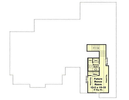 Contemporary, Country, European, Farmhouse, Traditional House Plan 102005 with 3 Beds, 3 Baths, 2 Car Garage Second Level Plan