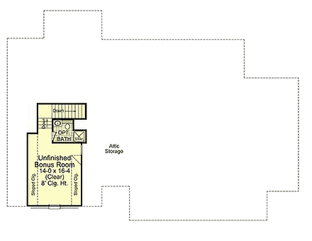 Contemporary, Country, Farmhouse, French Country, Southern House Plan 102007 with 3 Beds, 3 Baths, 2 Car Garage Second Level Plan