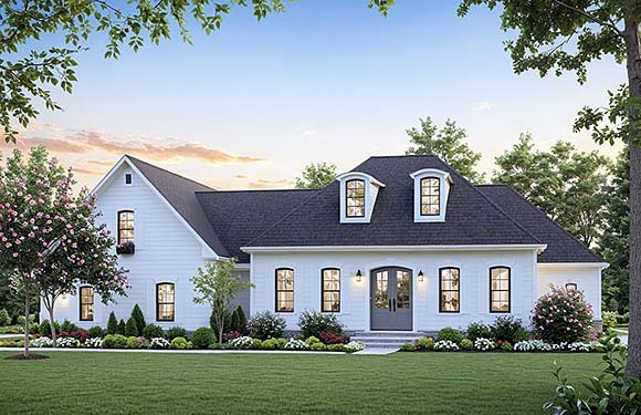 Contemporary, Country, Farmhouse, French Country, Southern House Plan 102007 with 3 Beds, 3 Baths, 2 Car Garage Elevation