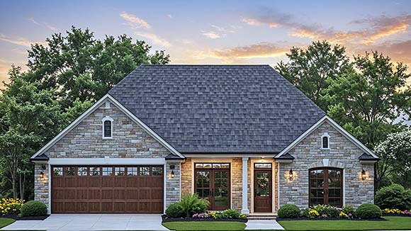 Farmhouse, Ranch, Traditional House Plan 102011 with 3 Beds, 2 Baths, 2 Car Garage Elevation