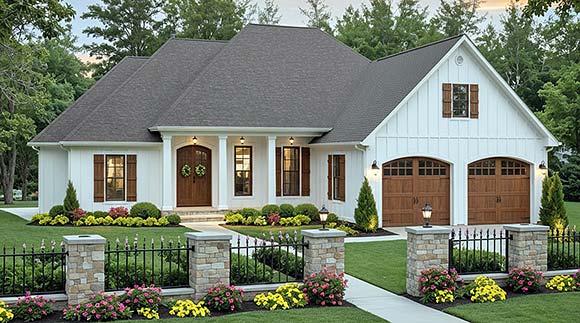 Country, Ranch, Traditional House Plan 102017 with 3 Beds, 2 Baths, 2 Car Garage Elevation