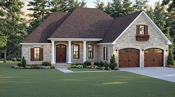 Country, European, Traditional House Plan 102019 with 3 Beds, 2 Baths, 2 Car Garage Elevation