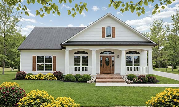 Ranch, Southern, Traditional House Plan 102021 with 3 Beds, 3 Baths, 2 Car Garage Elevation