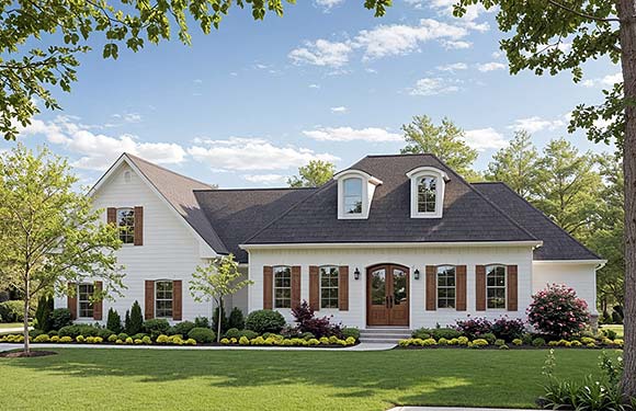 European, French Country, Ranch, Traditional House Plan 102022 with 4 Beds, 4 Baths, 2 Car Garage Elevation