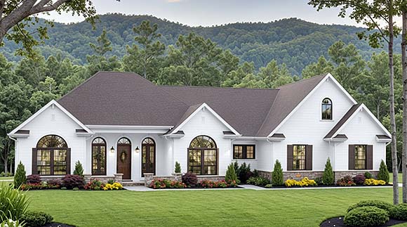 Country, European, Ranch House Plan 102025 with 3 Beds, 3 Baths, 2 Car Garage Elevation