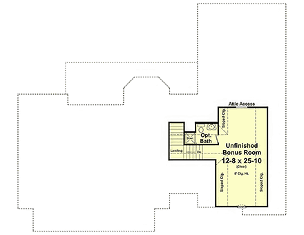 Contemporary, Country, Farmhouse, Ranch, Traditional House Plan 102036 with 3 Beds, 2 Baths, 2 Car Garage Second Level Plan