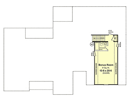 Country, Craftsman, Farmhouse, French Country, Ranch House Plan 102039 with 3 Beds, 3 Baths, 2 Car Garage Second Level Plan