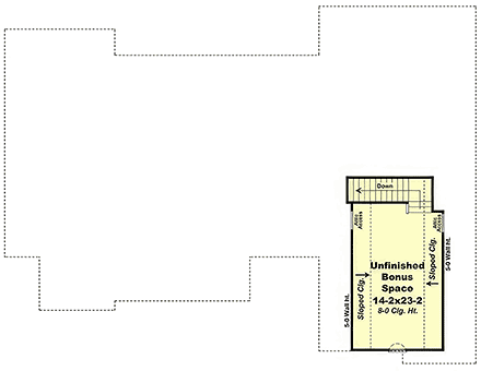 Country, European, Traditional House Plan 102041 with 4 Beds, 3 Baths, 2 Car Garage Second Level Plan