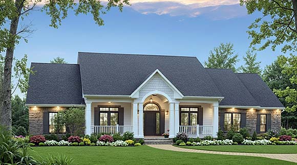 Contemporary, Country, European, Farmhouse, Traditional House Plan 102044 with 4 Beds, 4 Baths, 2 Car Garage Elevation