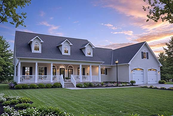 Country, Farmhouse, Southern, Traditional House Plan 102047 with 3 Beds, 3 Baths, 2 Car Garage Elevation