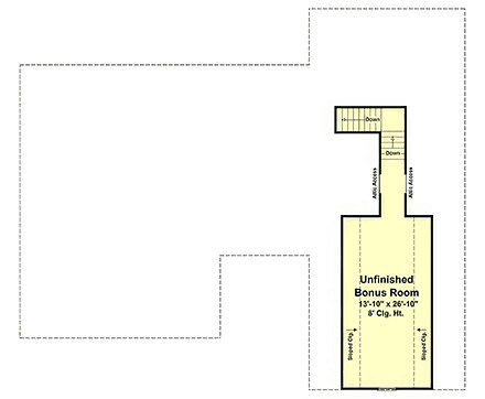 Country, Craftsman, Farmhouse House Plan 102049 with 3 Beds, 3 Baths, 2 Car Garage Second Level Plan