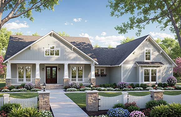 Country, Craftsman, Farmhouse House Plan 102051 with 4 Beds, 3 Baths, 2 Car Garage Elevation