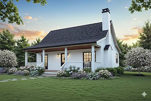 Country, Farmhouse, Ranch House Plan 102052 with 3 Beds, 2 Baths Elevation
