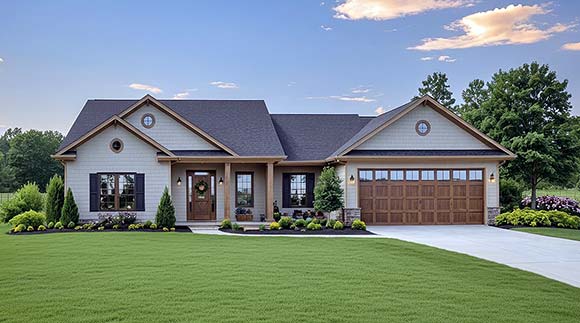 Country, Craftsman, Ranch, Traditional House Plan 102053 with 3 Beds, 2 Baths, 2 Car Garage Elevation