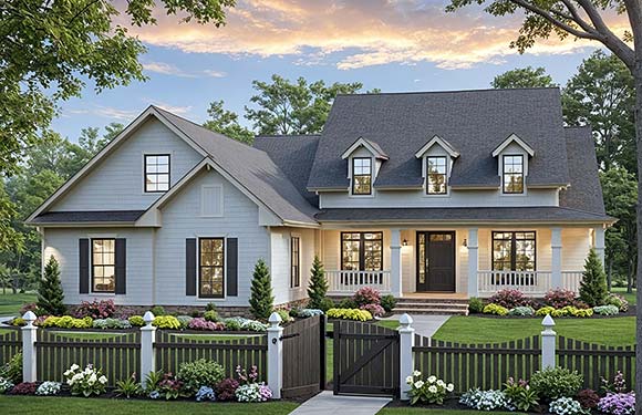 Country, Farmhouse, Ranch House Plan 102056 with 3 Beds, 3 Baths, 2 Car Garage Elevation