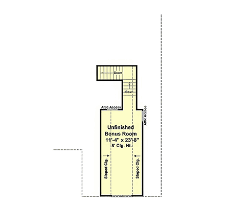 Country, Craftsman, Ranch House Plan 102063 with 3 Beds, 2 Baths, 2 Car Garage Second Level Plan
